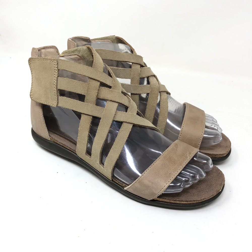 Naot Womens 36 Marita Strappy Sandals Tan Leather Gladiator Flat Comfort Shoes